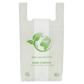 Sacchetto di Plastica Canottiera Bio Home Compost 50x55 cm (100 Pezzi)