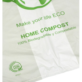 Sacchetto di Plastica Canottiera Bio Home Compost 50x55 cm (100 Pezzi)