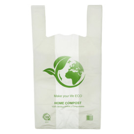 Sacchetto di Plastica Canottiera Bio Home Compost 55x60cm (100 Pezzi)