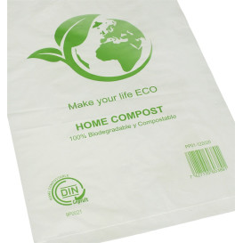 Sacchetti Plastica Manico Fustellato Bio Home Compost 20x33cm (100 Pezzi)