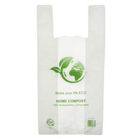 Sacchetto di Plastica Canottiera Bio Home Compost 40x50 cm (1.000 Pezzi)