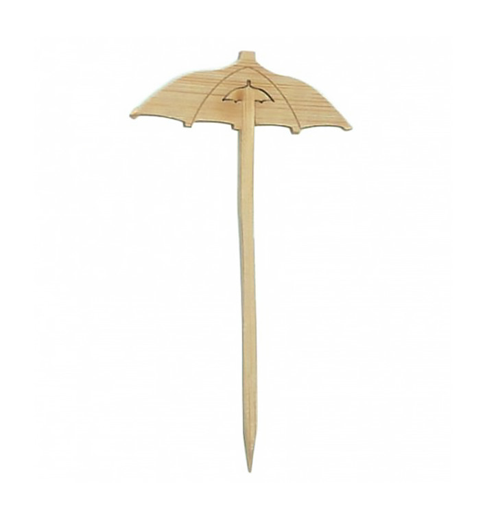 Spiedi di Bambu Decorato Parasole 90mm (100 Pezzi) Spiedi di Bambu Decorato Parasole 90mm (100 Pezzi)