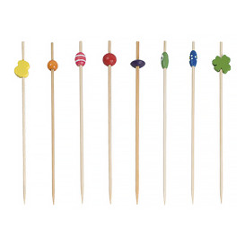 Spiedi di Bambu Decorato Assortimento 120mm (100 Pezzi)