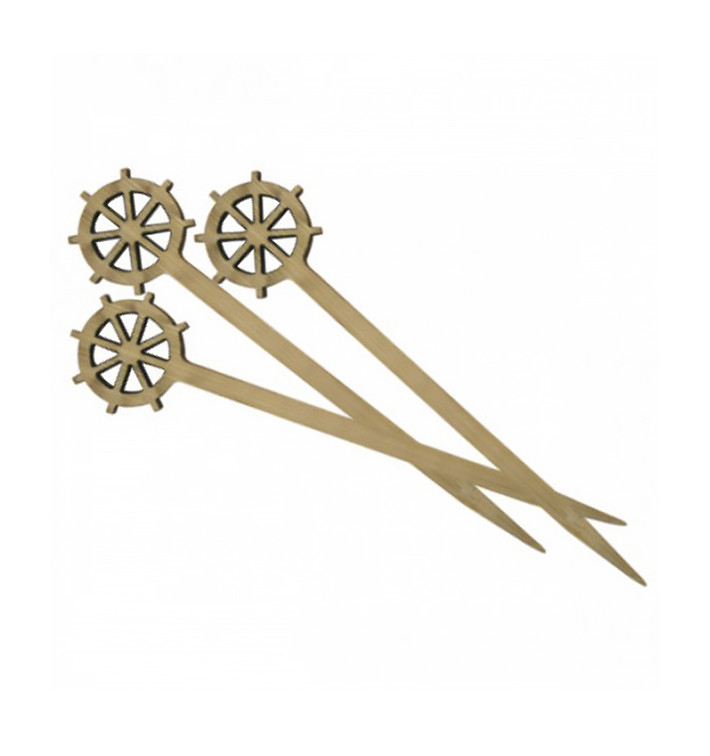 Spiedi di Bambu Decorato Timone 90mm (10000 Pezzi) Spiedi di Bambu Decorato Timone 90mm (10000 Pezzi)