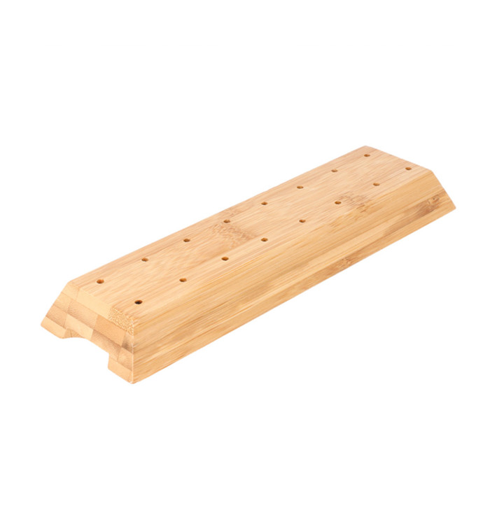 Supporto di Bambu per Spiedi Bambu marrone 20x6x2cm (12 Pezzi)