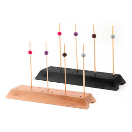 Supporto di Bambu per Spiedi Bambu Nero 20x6x2cm (48 Pezzi)