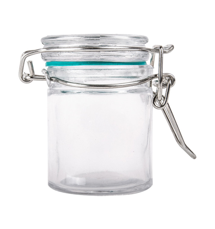 Barattolo di Vidrio Plastica Stagna 45 ml (96 Pezzi) Barattolo di Vidrio Plastica Stagna 45 ml (96 Pezzi)