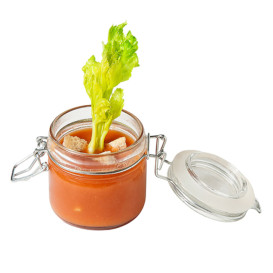 Barattolo di Vidrio Plastica Stagna 80 ml (24 Pezzi)