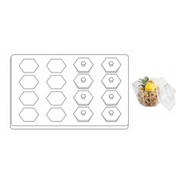Kit Vassoio Capacità 16 Ciotola Esagonale Transp. (12 Unità)