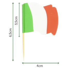 Spiedi in Legno Bandiera "Italia" 65mm (144 Pezzi)