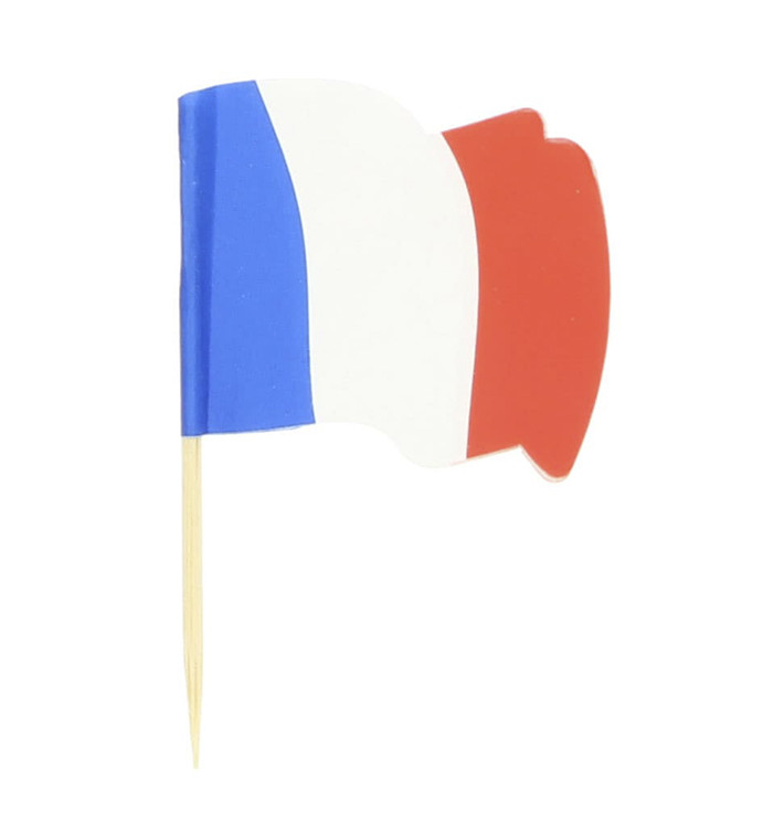 Spiedi in Legno Bandiera "Francia" 65mm (14.400 Pezzi)