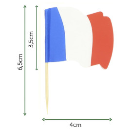Spiedi in Legno Bandiera "Francia" 65mm (14.400 Pezzi)