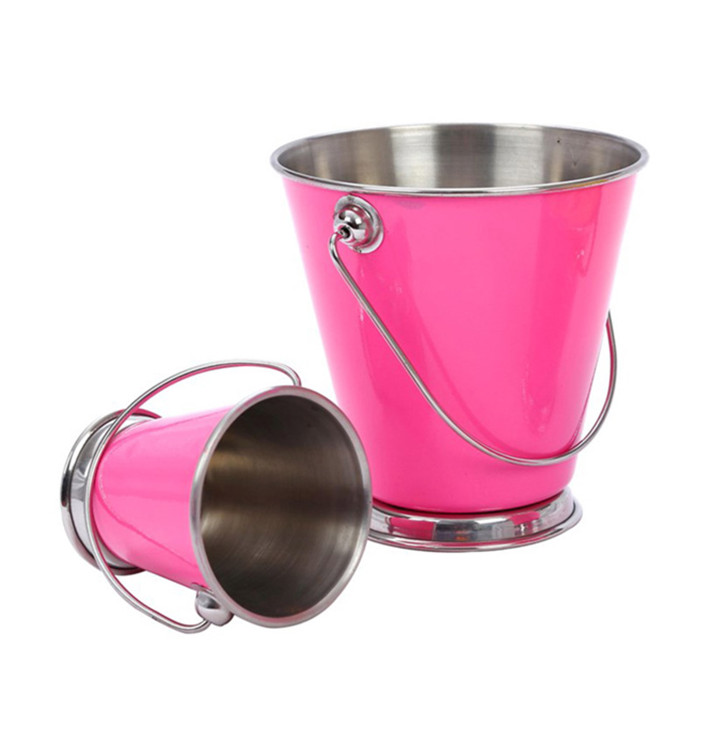 Mini Secchi presentazione Acciaio Rosa Ø90x90mm (1 Pezzi) Mini Secchi presentazione Acciaio Rosa Ø90x90mm (1 Pezzi)