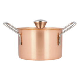 Mini Casseruola con Coperchio Acciaio Rame Ø90x60mm (1 Pezzi)