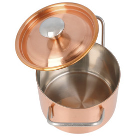 Mini Casseruola con Coperchio Acciaio Rame Ø90x60mm (1 Pezzi)