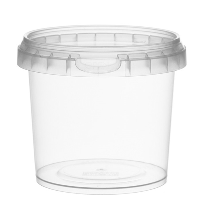 Coppette Plastico con Coperchio Inviolabile 365ml Ø9,5 (456 Pezzi) Coppette Plastico con Coperchio Inviolabile 365ml Ø9,5 (456 Pezzi)