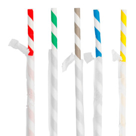 Cannuccia Flessible di Carta Insaccato Assortimento Ø6mm 23cm (6000 Pezzi)