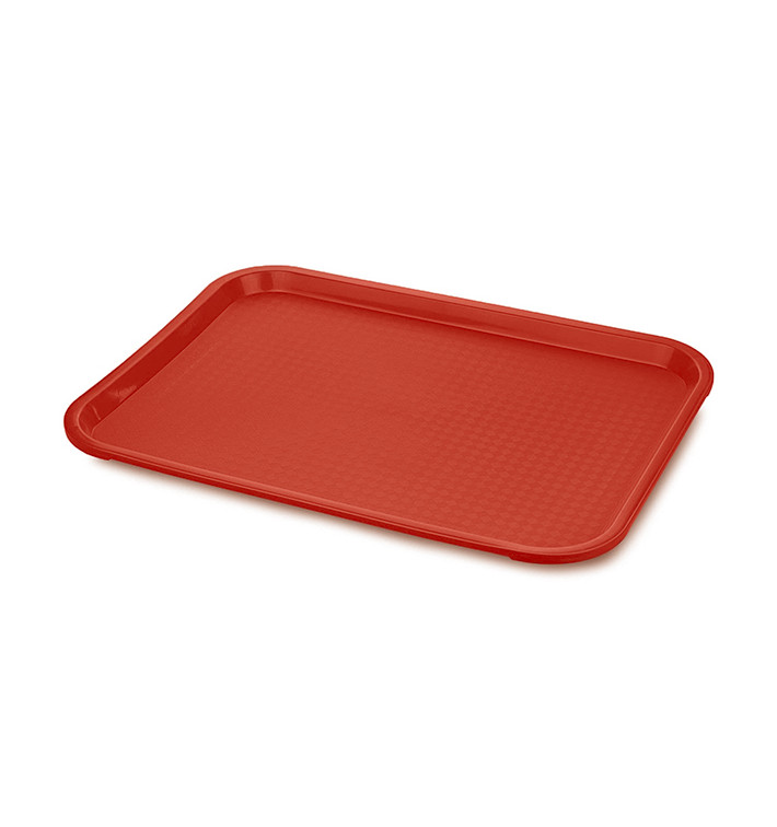 Bandeja de Plástico Fast Food Roja 27,5x35,5cm (1 Uds)