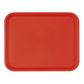 Vassoio Plastica Rigida Rosso 22x56cm (24 Pezzi)