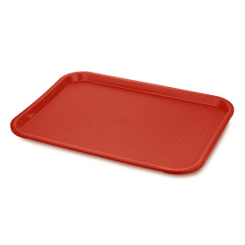 Vassoio Plastica Rigida Rosso 30,5x41,4cm (1 Pezzi)