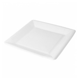 Piatto di Carta Biocoated Bianco Quadrato 23cm (20 Pezzi)