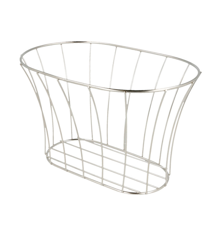 Cesto Ovale Acciaio Argento 210x127x127mm (1 Pezzi) Cesto Ovale Acciaio Argento 210x127x127mm (1 Pezzi)