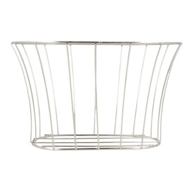 Cesto Ovale Acciaio Argento 210x127x127mm (1 Pezzi)