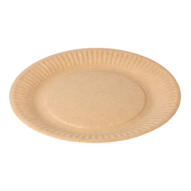 Piatto di Carta Biocoated Naturale Rilievo Ø18 cm (20 Pezzi)