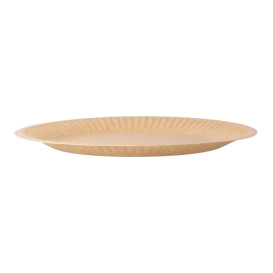 Piatto di Carta Biocoated Naturale Rilievo Ø18 cm (20 Pezzi)
