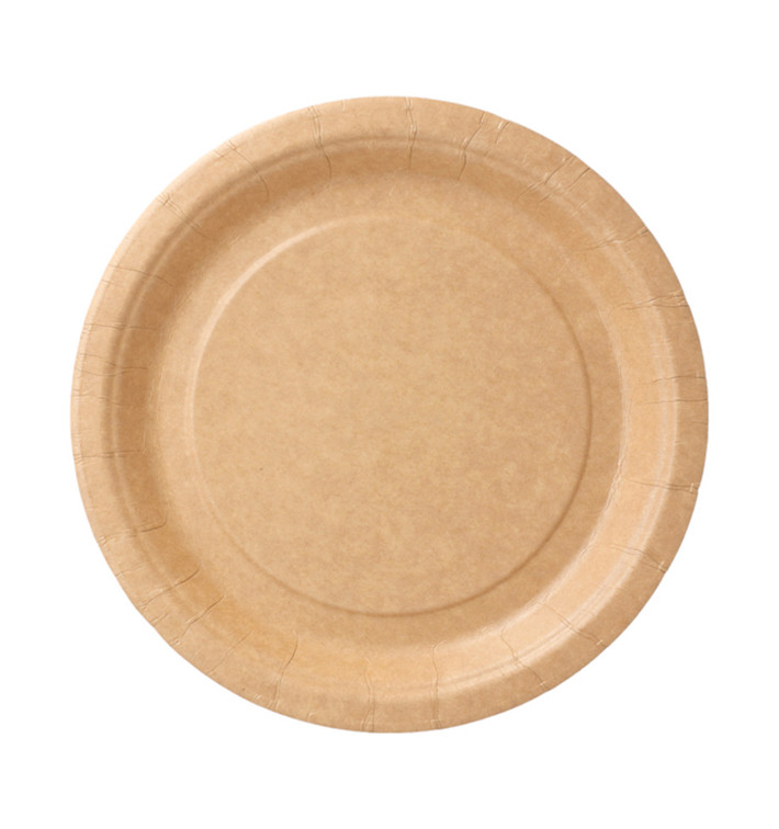 Piatto di Carta Biocoated Naturale Ø18 cm (20 Pezzi) Piatto di Carta Biocoated Naturale Ø18 cm (20 Pezzi)