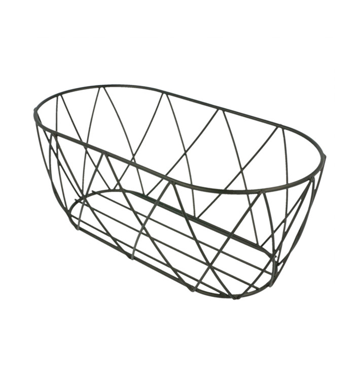 Cesto Ovale Acciaio Nero 255x127x102mm (1 Pezzi) Cesto Ovale Acciaio Nero 255x127x102mm (1 Pezzi)