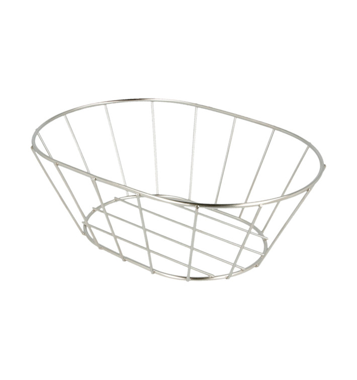 Cesto Ovale Acciaio Argento 216x140x76mm (1 Pezzi) Cesto Ovale Acciaio Argento 216x140x76mm (1 Pezzi)