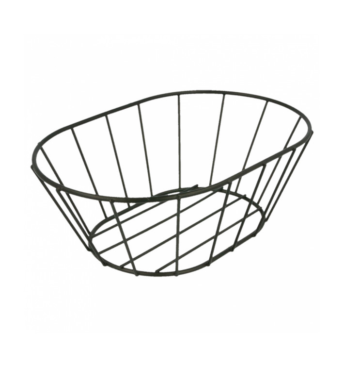 Cesto Ovale Acciaio Nero 216x140x76mm (24 Pezzi) Cesto Ovale Acciaio Nero 216x140x76mm (24 Pezzi)