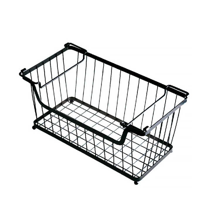 Cesto Impilabile con Manici Acciaio Nero 330x275x227mm (12 Pezzi) Cesto Impilabile con Manici Acciaio Nero 330x275x227mm (12 Pezzi)