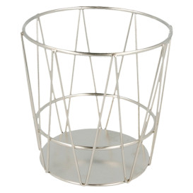 Cesto Rotondo Acciaio Argento Ø115x115mm (1 Pezzi)
