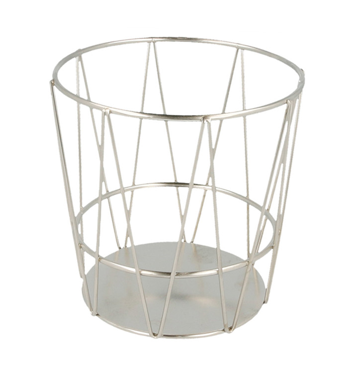Cesto Rotondo Acciaio Argento Ø115x115mm (1 Pezzi) Cesto Rotondo Acciaio Argento Ø115x115mm (1 Pezzi)