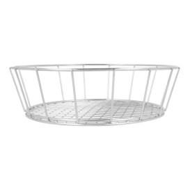 Cesto Rotondo Acciaio Argento Ø241x70mm (1 Pezzi)