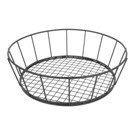Cesto Rotondo Acciaio Nero Ø241x70mm (1 Pezzi)