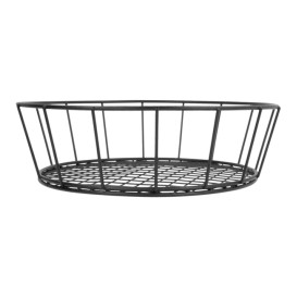 Cesto Rotondo Acciaio Nero Ø241x70mm (1 Pezzi)