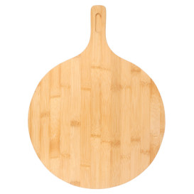 Vassoio Rotondo con manico Bambu Ø35x2,5cm (10 Pezzi)