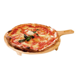 Vassoio Rotondo con manico Bambu Ø35x2,5cm (10 Pezzi)