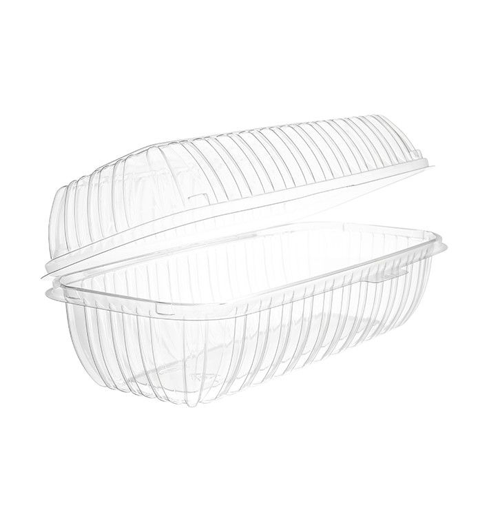 Contenitore Coperchio Cerniera OPS "Clear Seal" 290ml (200 Pezzi) Contenitore Coperchio Cerniera OPS "Clear Seal" 290ml (200 Pezzi)