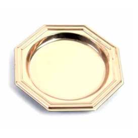 Piattino di Plastica Dessert Ottagonale Oro 8 cm 