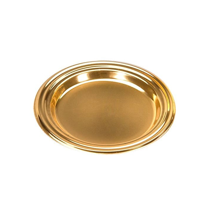 Piattino di Plastica Dessert Tondo Oro 8 cm Piattino di Plastica Dessert Tondo Oro 8 cm