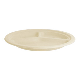 Piatto Bio a 3S in Canna da Zucchero Ø260mm (50 Pezzi)