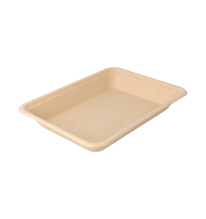 Vassoi Canna Zucchero Naturale 196x147x27mm (50 Pezzi) Vassoi Canna Zucchero Naturale 196x147x27mm (50 Pezzi)