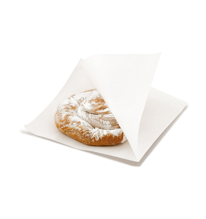 Sacchetto di Carta Antigrasso Bianco 12x12,2cm (6000 Pezzi) Sacchetto di Carta Antigrasso Bianco 12x12,2cm (6000 Pezzi)
