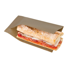 Sacchetto Carta Antigrasso Naturale 25x13/10cm (100 Pezzi)
