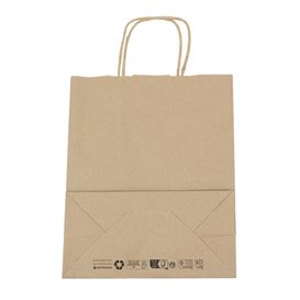 Sacchetti di carta Kraft con manico piatto 80g/m² 22+10x28cm (250 Pezzi)