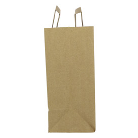 Sacchetti di carta Kraft con manico piatto 80g/m² 26+14x29cm (250 Pezzi)